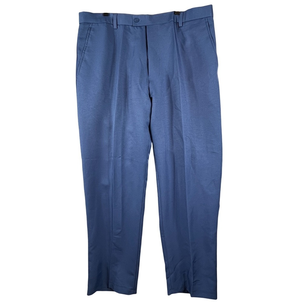 Michael Irvin Mens 40x32 Pleated Dress Pants Blue Lined Formal Classic Fit Smart